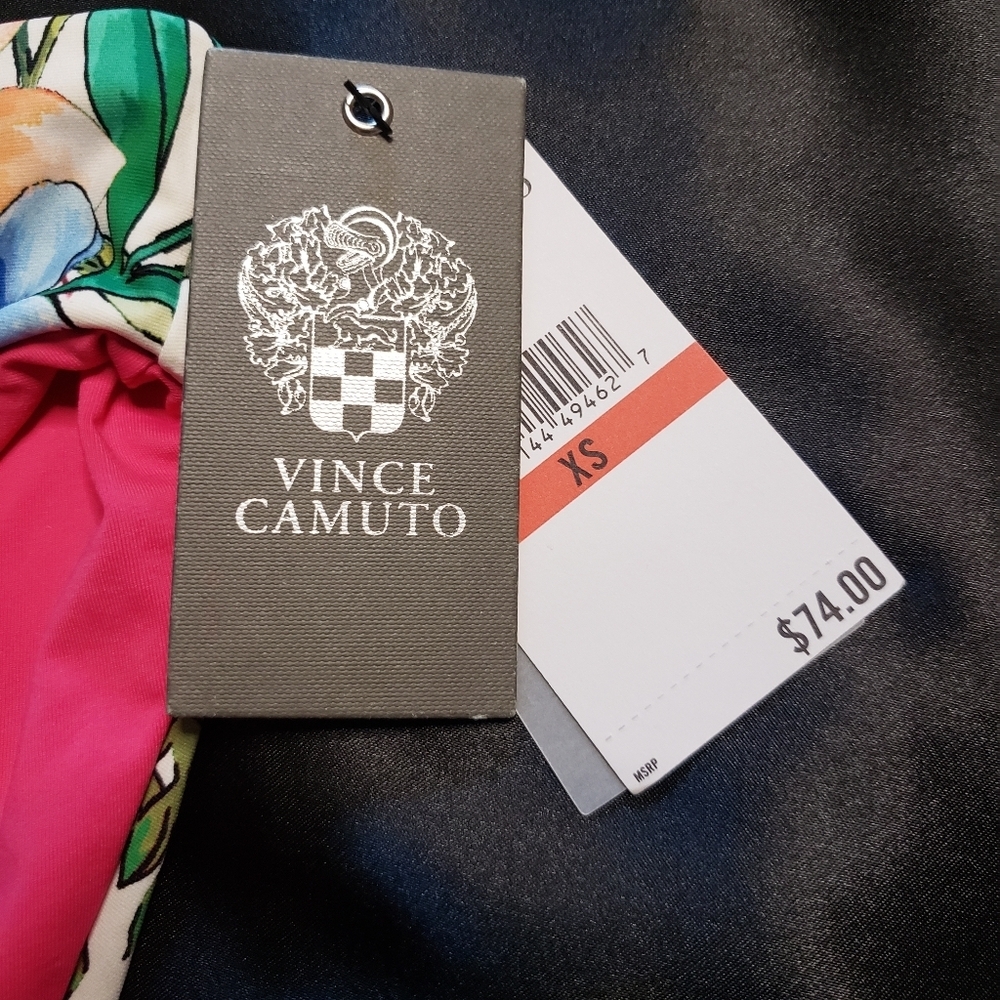 Vince Camuto NWT XS One Shouldered Ruffle Floral Bikini - Picture 5 of 9